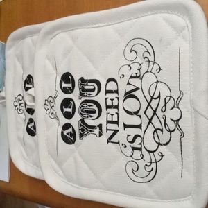 All You Need Is Love Set Of 2 Potholders